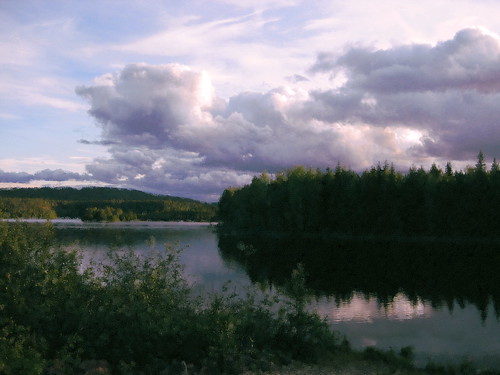 sky lake nature clouds landscape europe sweden north lapland sverige scandinavia norrbotten spegeldamm