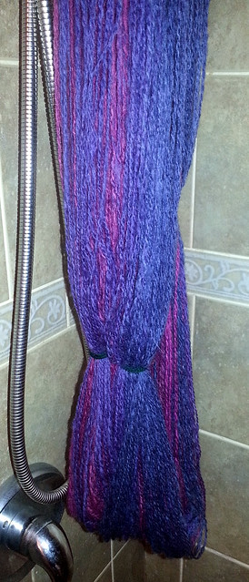 Into the Whirled Falkland Batt in 
Excursion Colorway After the Bath w flash