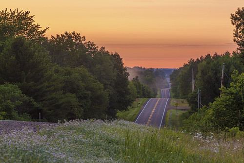 road summer wisconsin sunrise canon highway roadside wi