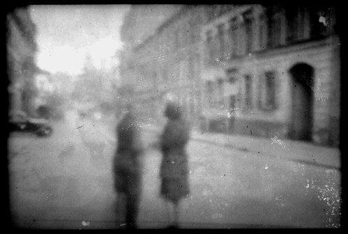 Two people on street