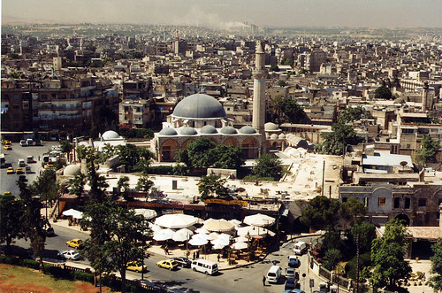 syrie syria aleppo aerialview city mosque