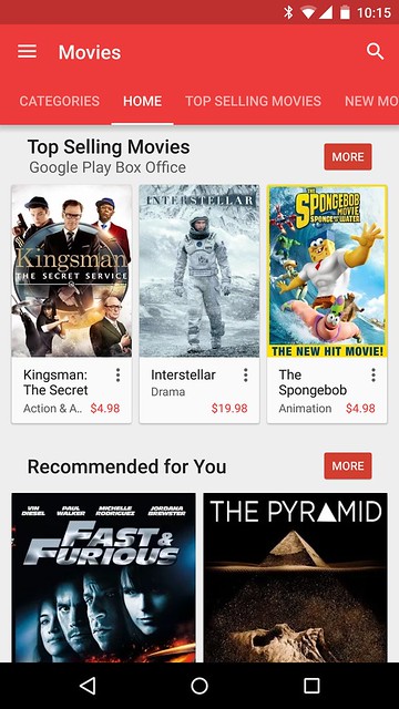 Play Store App - Movies - Home - 2