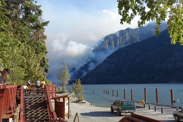 Wolverine Fire across the lake from Stehekin Lodge
