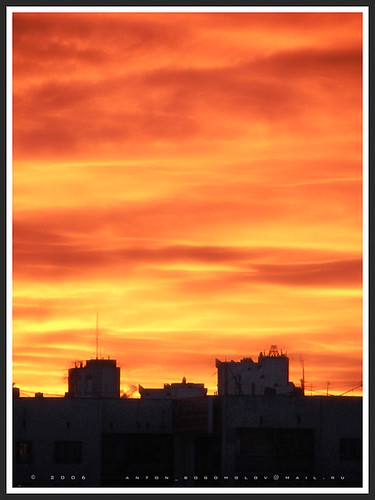 sunset sky orange silhouettes ekaterinburg