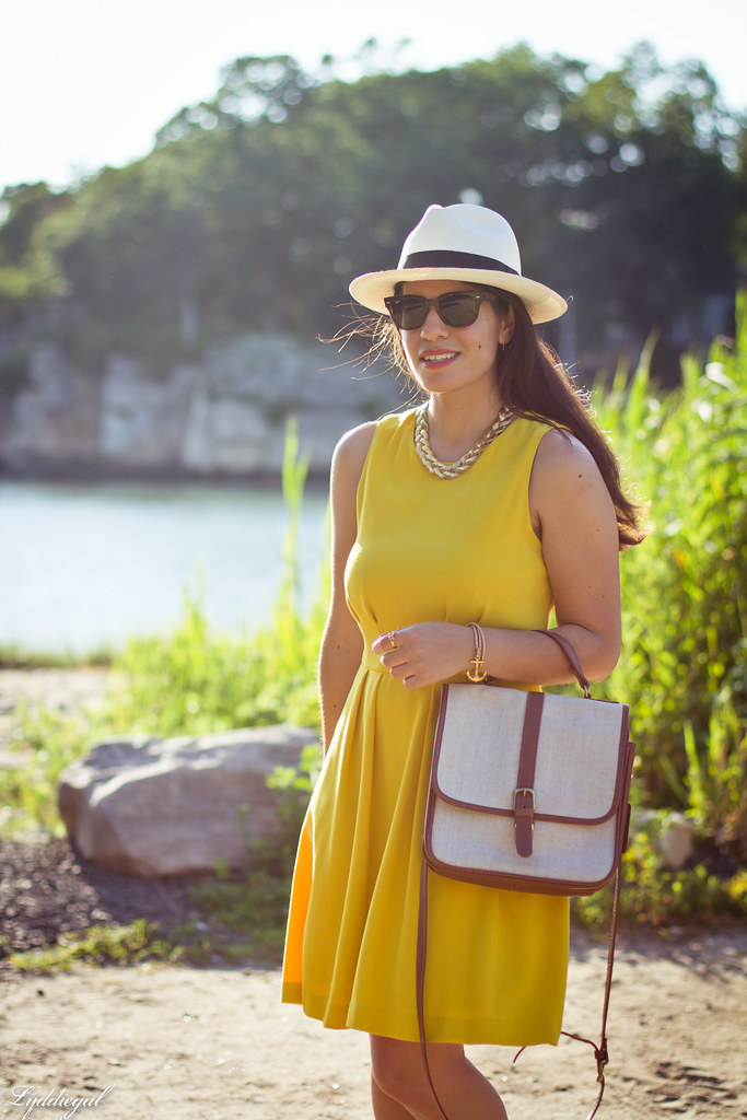 yellow dress, panama hat, summer outfit-6.jpg