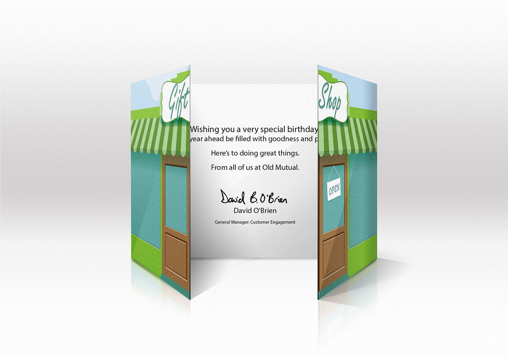 Customer engagement campaign printed birthday card gate fold