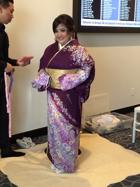 Megumi changing into kimono