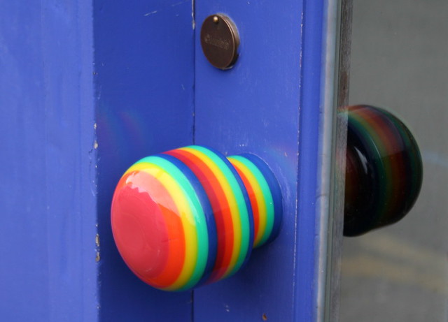Vibrant - Rainbow Cafe's door knob