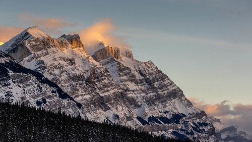 mountains jasper canadianrockies winter saskatchewanrivercrossing sunset mtwilson banffnationalpark