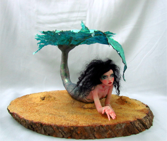 OOAK Hand Sculpted Fantasy Fairy Mermaid Polymer Sculpture Art Doll ...