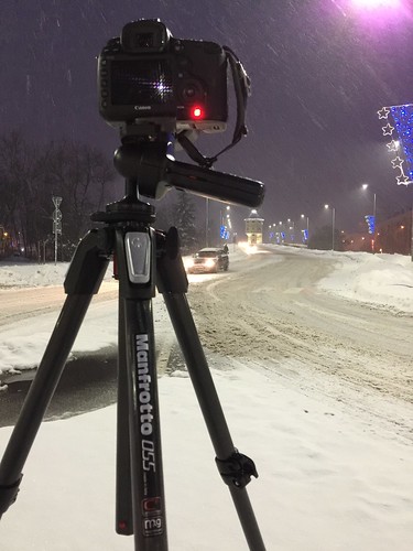 winter snow illuminated coldtemperature transportation cameraphotographicequipment technology nopeople outdoors night nature sky tripod manfrotto canon tripodphotography longexposure bts iphone iphoneography iphone6