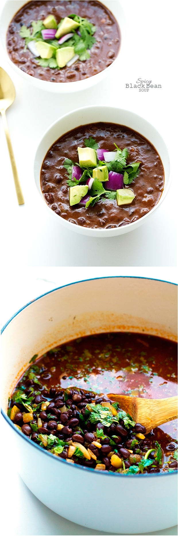 Spicy Black Bean Soup that's vegan and totally delicious! #blackbeansoup #spicyblackbeansoup #blackbeans | Littlespicejar.com