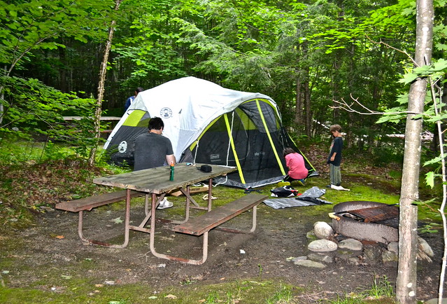 Picnic area at brewster River Campground - Smugglers Notch VT