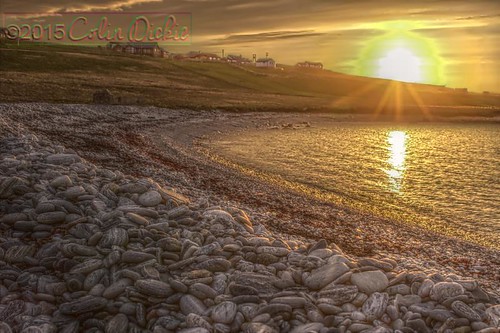 sunset beach yell shetland cullivoe