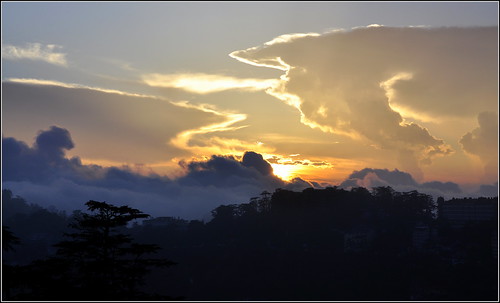 sunset india mountains clouds shimla himalayas monsoons