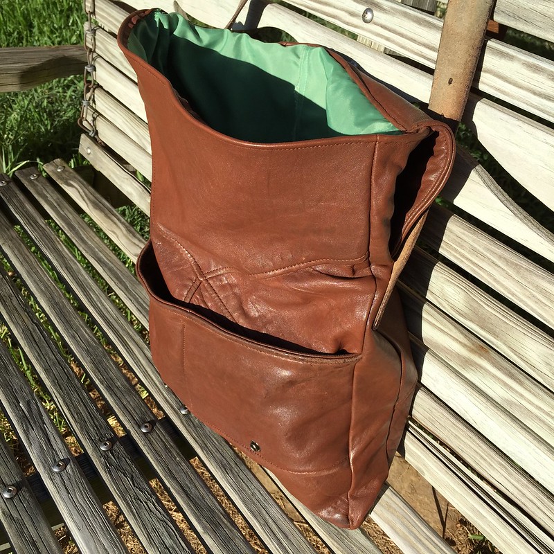 Recycled Leather Fold-Over Bag - After