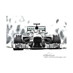 Mercedes Formel1 - www.autozeichnungen.net