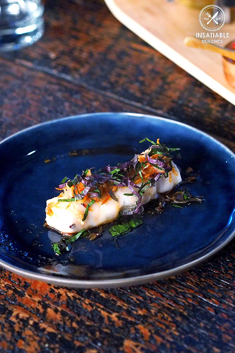 Sydney Food Blog Review of Junk Lounge at Cruise Bar, Circular Quay: Rice steamed roll with wood ear mushroom & tofu. Served with ginger, soy & sesame, $4