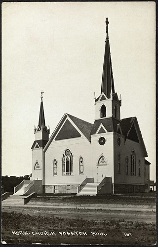 minnesota churches postcards polkcounty kirker postkort fosston nasjonalbiblioteket nationallibraryofnorway arkitekturfotografi