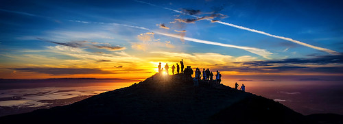 missionpeak sunset fremont cloudy day silhouette colorful group strong sublime warm quiet