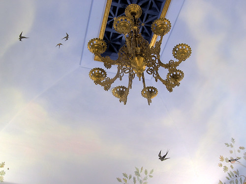 county blue sky birds museum clouds catchycolors gold hand painted stevens ceiling chandelier historical society hdr cby