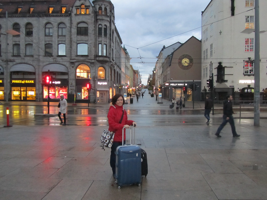 Llegando a Oslo con lluvia