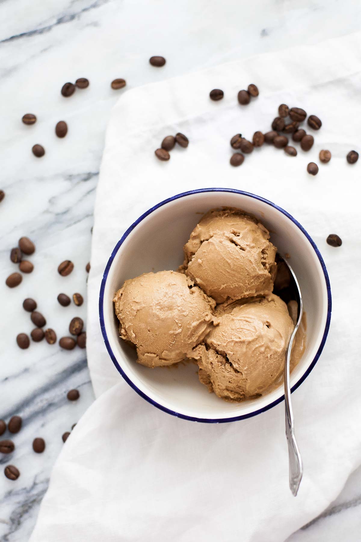 No-Churn Mocha Ice Cream (sweetened with maple syrup) | acalculatedwhisk.com