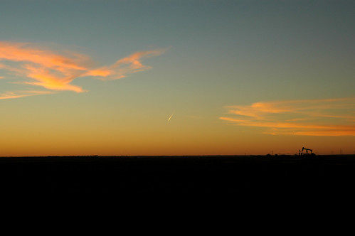 oklahoma oilwell sunset silhouette movingcar