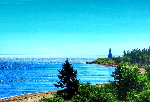 ocean blue sea summer lighthouse seascape canada green beach nature water landscape newbrunswick ka