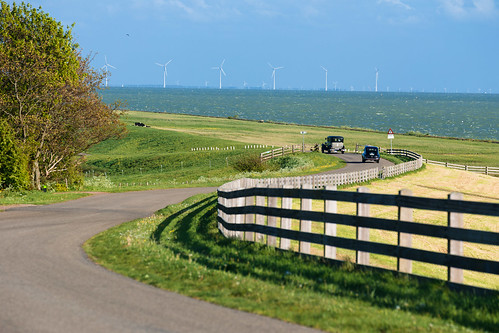 road netherlands car vintage fence wind winding dyke turbine friesland flevoland warns skarl