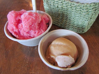 Watermelon Sorbet and Cinnamonkey Elephantastic with peanut shell from Sweet Ritual