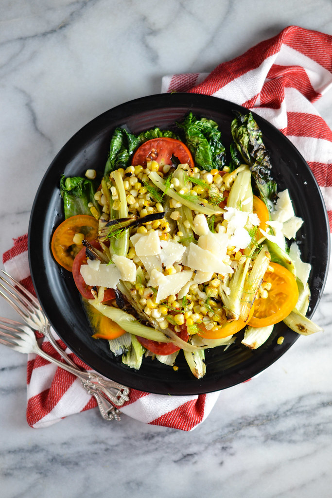 Grilled Romaine, Charred Corn, Tomato, and Fennel Salad | Things I Made Today