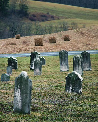 graveyard cemetery gravestones tombstones tombs graves haybales field country himmelschurch rebuck pennsylvania