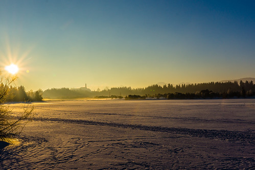 dunst frost kirchsee lake mist schnee snow sonnenaufgang sonya77 sonydt16105mm sunrise wetter winter