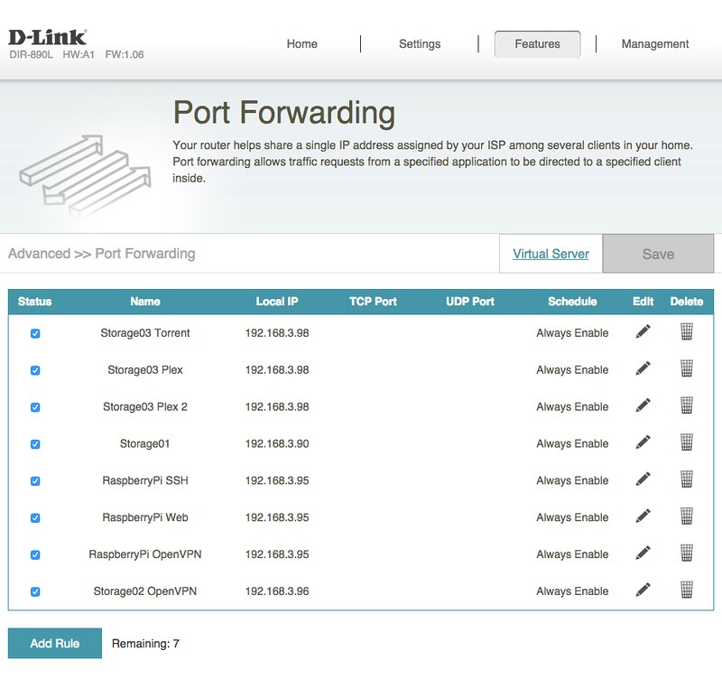 Admin UI - Port Forwarding