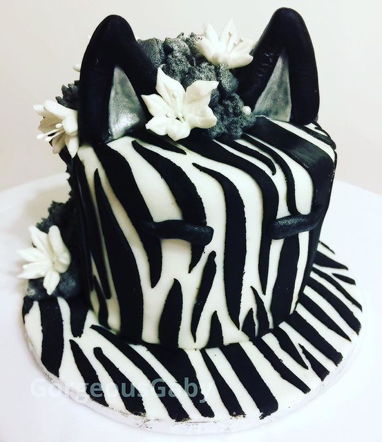 Mini Zebra Cake by Gillian Haw of Gorgeous Gaby Custom Cakes & Toppers