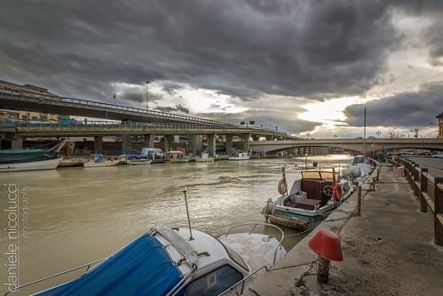 abruzzo boat boats bridge bucket city cityscape cloud clouds dock harbor harbour hdr italy landscape mouth pescara port ramp river ship ships sky stream street sunset tonemapping urban water