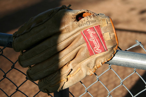 sunset shadow leather minnesota fence ball baseball may 2006 glove morris