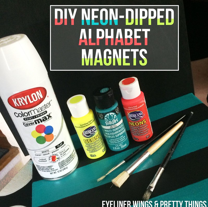 DIY Alphabet Magnets: Neon-Dipped // via eyeliner wings & pretty things