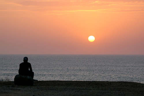 sunset seaside people man fann dakar senegal africa westafrica sea ocean atlantic