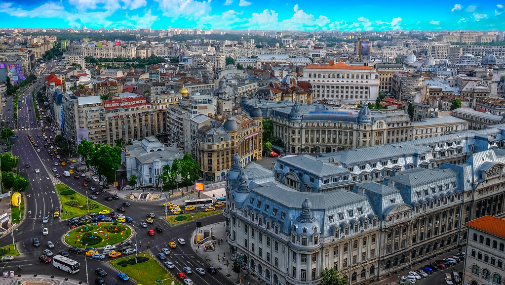 Vue aérienne de Bucarest