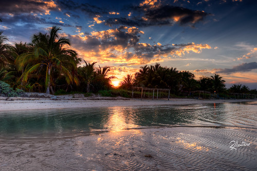 blue sunset sea sky sun beach water clouds palms outdoors seaside paradise cuba palmtree sunrays waterscape mantero cayoguillermo riccardomantero riccardomariamantero potd:country=it