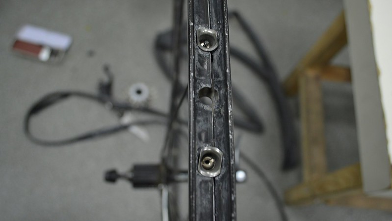 Damaged bicycle rear wheel