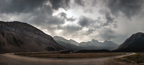 road travel sky panorama canada storm mountains color colour nature beautiful beauty clouds landscape rockies drive nationalpark jasper moody pano sony sigma roadtrip panoramic alberta banff rockymountains bigbend columbiaicefield icefieldsparkway canadianrockies stictch calebest curvebighill