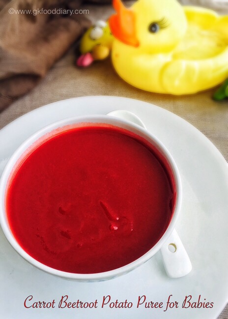 Carrot Beetroot Potato Puree for Babies 1