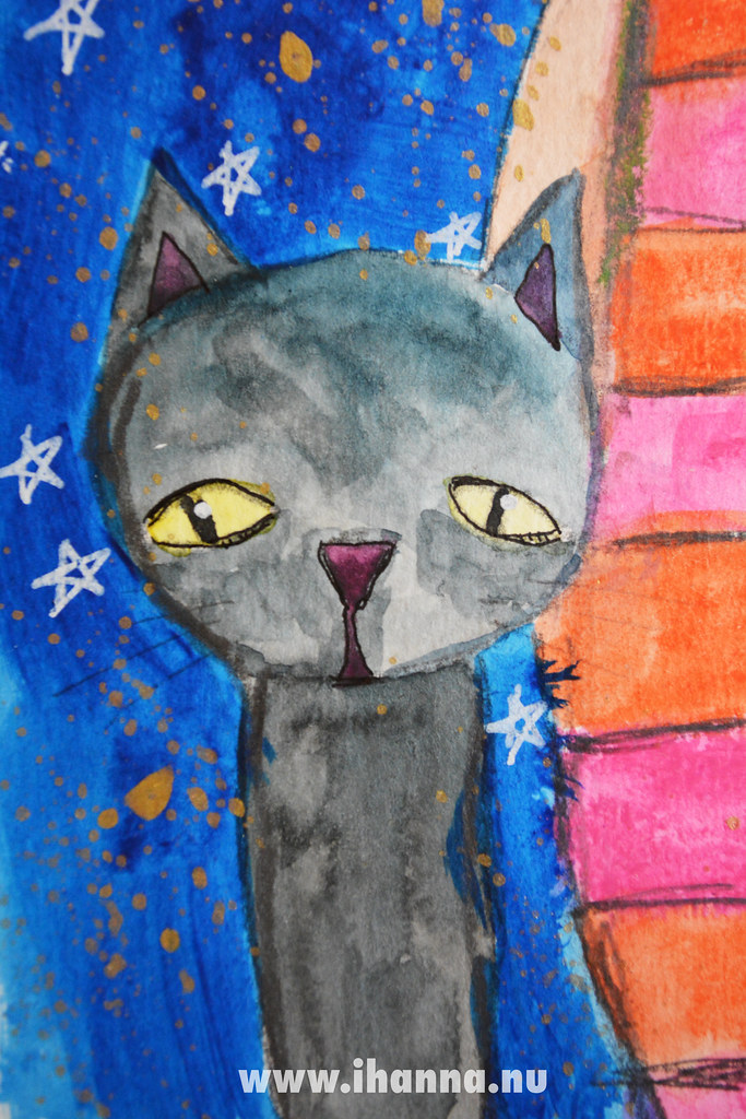 Art Journal Detail: Black cat Art Journal Detail, all by iHanna of www.ihanna.nu