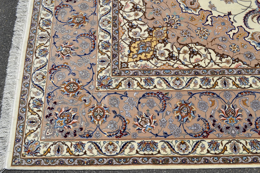 Isfahan Oversize Persian Area Rug Handwoven 12x17 silk base  (18)