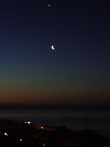 sea moon nightview malaga
