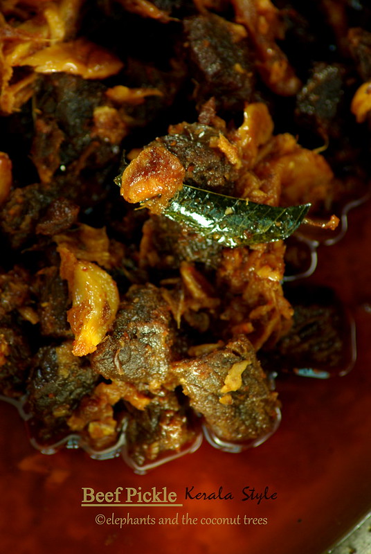 Beef pickled Kerala style , Beef achar