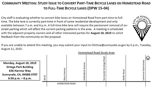 homestead bike lane meeting Sunnyvale CA